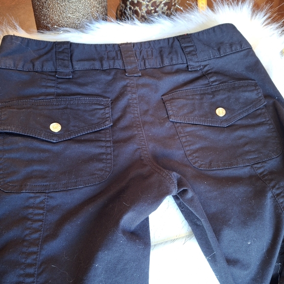 Baby Phat Y2K Pants Ankle Drawstring Hem Black Cotton Women Size 5 Junior - Picture 6 of 15